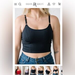 Davin & Adley Black Pumping Nursing Stretchy Crop Top Bra Medium Lace on Back